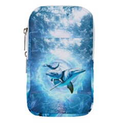 Dolphin Blue Sea Fantasy Waist Pouch (large) by Maspions