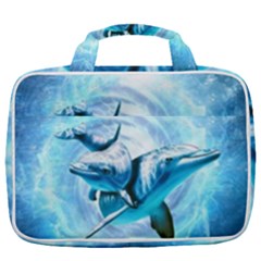 Dolphin Blue Sea Fantasy Travel Toiletry Bag With Hanging Hook by Maspions