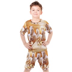 Seven Horses, Sun Kids  T-shirt And Shorts Set by kyorashop23