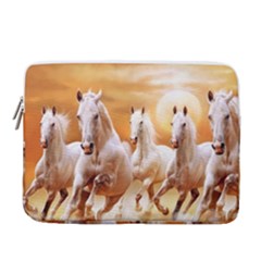 Seven Horses, Sun 14  Vertical Laptop Sleeve Case With Pocket by kyorashop23