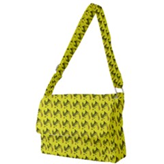 Fern Pattern 2 Yellow Full Print Messenger Bag (s) by snowwhitegirl