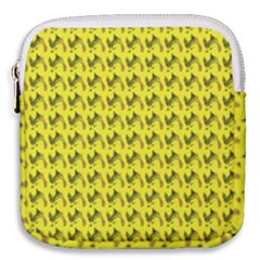 Fern Pattern 2 Yellow Mini Square Pouch by snowwhitegirl