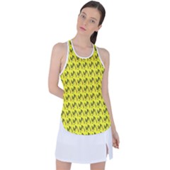 Fern Pattern 2 Yellow Racer Back Mesh Tank Top by snowwhitegirl