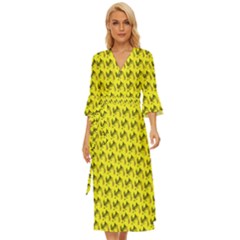 Fern Pattern 2 Yellow Midsummer Wrap Dress by snowwhitegirl