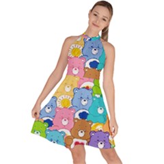 Care Bears, Adorable, Art Sleeveless Halter Neck A-line Dress by kyorashop23