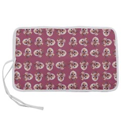 Whimsy Chickens Pattern Pen Storage Case (l) by dflcprintsclothing