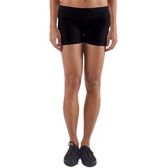 Plain Black Black Yoga Shorts by kyorashop23