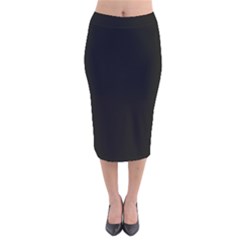 Plain Black Black Velvet Midi Pencil Skirt by kyorashop23