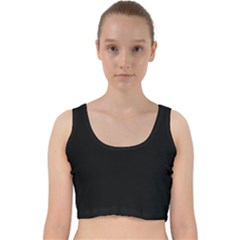 Plain Black Black Velvet Racer Back Crop Top by kyorashop23