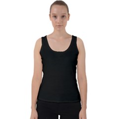 Plain Black Black Velvet Tank Top by kyorashop23