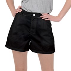 Plain Black Black Women s Ripstop Shorts by kyorashop23