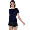 Plain Black Black Back Circle Cutout Sports T-Shirt View1