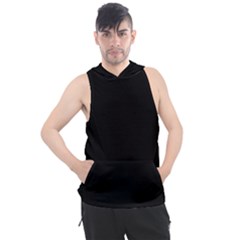 Plain Black Black Men s Sleeveless Hoodie by kyorashop23