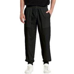 Plain Black Black Men s Elastic Waist Pants by kyorashop23