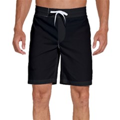 Plain Black Black Men s Beach Shorts by kyorashop23