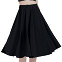 Plain Black Black A-Line Full Circle Midi Skirt With Pocket View1