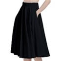 Plain Black Black A-Line Full Circle Midi Skirt With Pocket View2