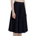 Plain Black Black A-Line Full Circle Midi Skirt With Pocket View3