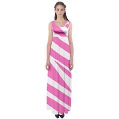 White Pink Stripes, Pattern Empire Waist Maxi Dress by kyorashop23