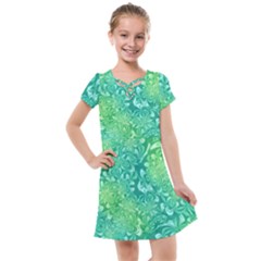 Retro Flower Pattern Design Batik Kids  Cross Web Dress by Posterlux