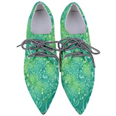 Retro Flower Pattern Design Batik Pointed Oxford Shoes by Posterlux