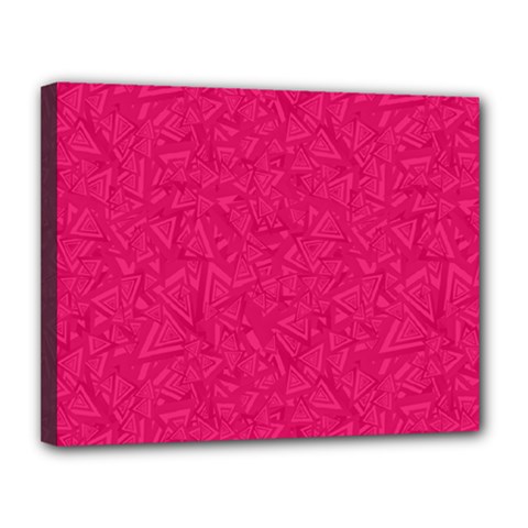 Pink Abstract Crimson Triangle Canvas 14  X 11  (stretched) by Posterlux