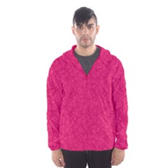 Pink Abstract Crimson Triangle Men s Hooded Windbreaker by Posterlux