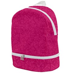 Pink Abstract Crimson Triangle Zip Bottom Backpack by Posterlux