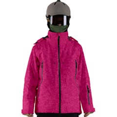 Pink Abstract Crimson Triangle Men s Zip Ski And Snowboard Waterproof Breathable Jacket by Posterlux