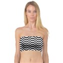 Black White Wave Pattern Wavy Water Seamless Bandeau Top View1