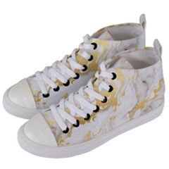 Marble Pattern Women s Mid-top Canvas Sneakers by Posterlux