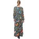 Birds Pattern Flowers Whimsical Maxi Chiffon Beach Wrap View2