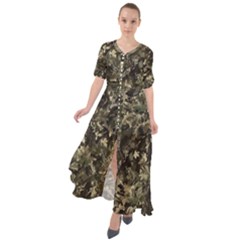 Camouflage Army Survival Uniform Waist Tie Boho Maxi Dress by Posterlux