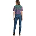 Colorful duotone abstract print Women s Round Neck Short Sleeve Crop Top View4