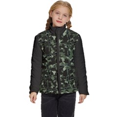 Precision Pursuit: Hunting Motif Camouflage Pattern Kids  Puffer Bubble Jacket Coat by dflcprintsclothing