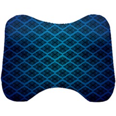 Pattern Texture Geometric Blue Head Support Cushion by anzea