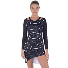 Cryptic Creature Pattern  Asymmetric Cut-out Shift Dress by dflcprintsclothing