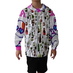 Bottle Chic Print Patterns Kids  Hooded Windbreaker by BellaVistaTshirt02