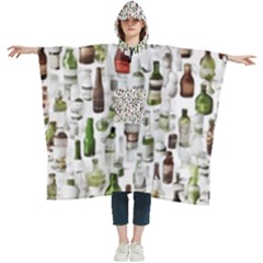 Bottle Chic Print Patterns Women s Hooded Rain Ponchos by BellaVistaTshirt02