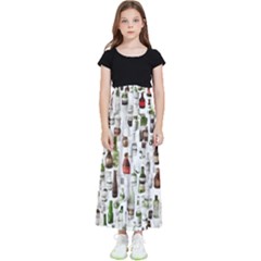 Bottle Chic Print Patterns Kids  Flared Maxi Skirt by BellaVistaTshirt02