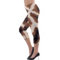 Giraffe Skin Texture Lightweight Velour Capri Leggings  View3