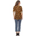 Giraffe Texture, Close-up, Giraffe Skin Texture Zip Up Long Sleeve Blouse View4