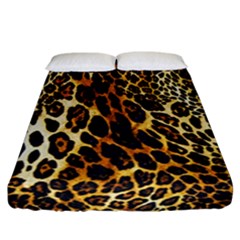 Leopard Skin Texture, Macro, Brown Fitted Sheet (california King Size) by kyorashop23