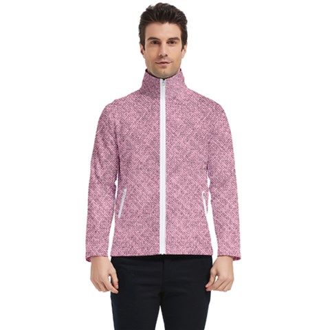 Pink Fabric Texture, Knitted Pink Texture, Men s Bomber Jacket by kyorashop23