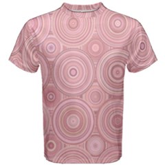 Pink Retro Texture With Circles, Retro Circles Background, Men s Cotton T-shirt by kyorashop23