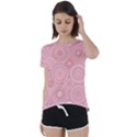 Pink Retro Texture With Circles, Retro Circles Background, Short Sleeve Open Back T-Shirt View1