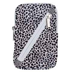 Zebra Skin, Vector Textures, White Black Background Belt Pouch Bag (small) by kyorashop23