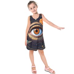 Eye Of The Universe (ai) Kids  Sleeveless Dress by dflcprintsclothing