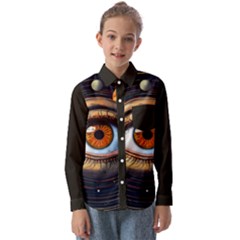 Eye Of The Universe (ai) Kids  Long Sleeve Shirt by dflcprintsclothing