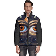 Eye Of The Universe (ai) Men s Puffer Bubble Jacket Coat by dflcprintsclothing